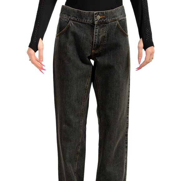 Dolce & Gabbana Women's Gray Wash Denim Straight Leg Pants US 34 IT 48